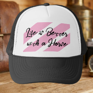 Casquette Amateur de cheval blanc rose