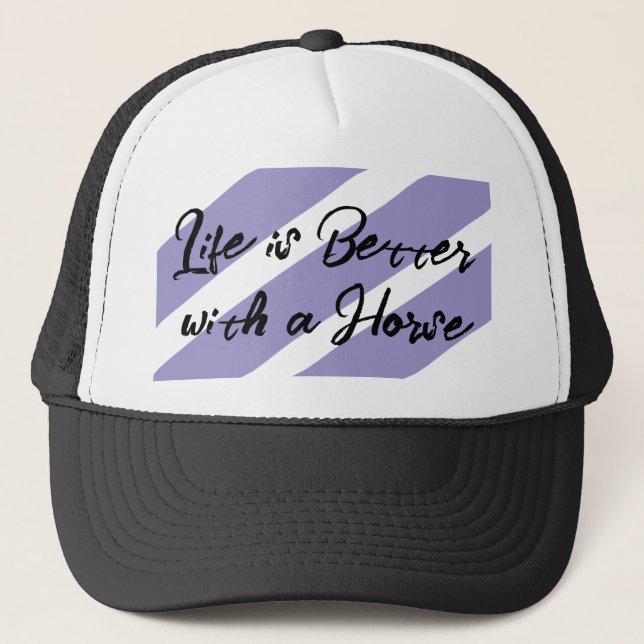Casquette Amateur de cheval blanc violet (Devant)