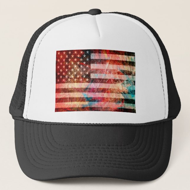 Casquette American Flag Art Grunge #5 (Devant)
