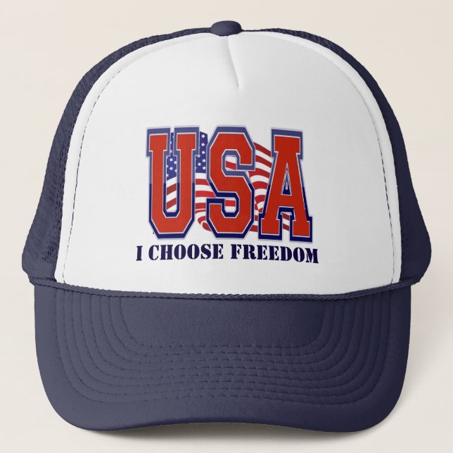 Casquette American Flag USA Je choisis Freedom Patriotique (Devant)