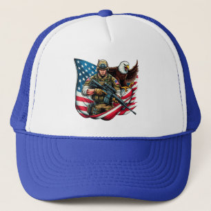 Casquette American Soldier Eagle USA Drapeau Patriotique Art