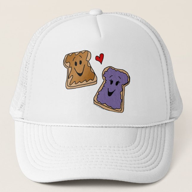 Casquette Amis gais de bande dessinée de beurre et de gelée (Devant)