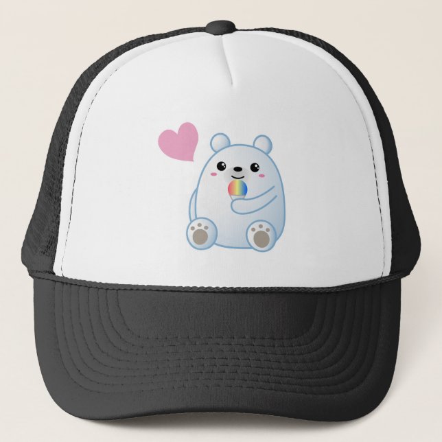 Casquette Amour d'ours blanc (Devant)