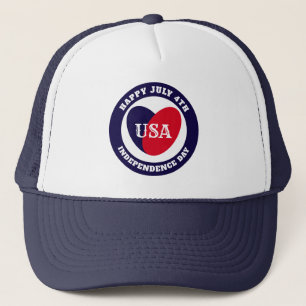 Casquette Amour du 4 juillet USA Patriotique Rouge Blanc Ble