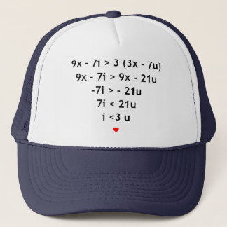 Casquette Amour mathématique