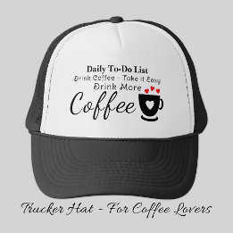 Casquette Amoureux du café, prenez-le facilement noir