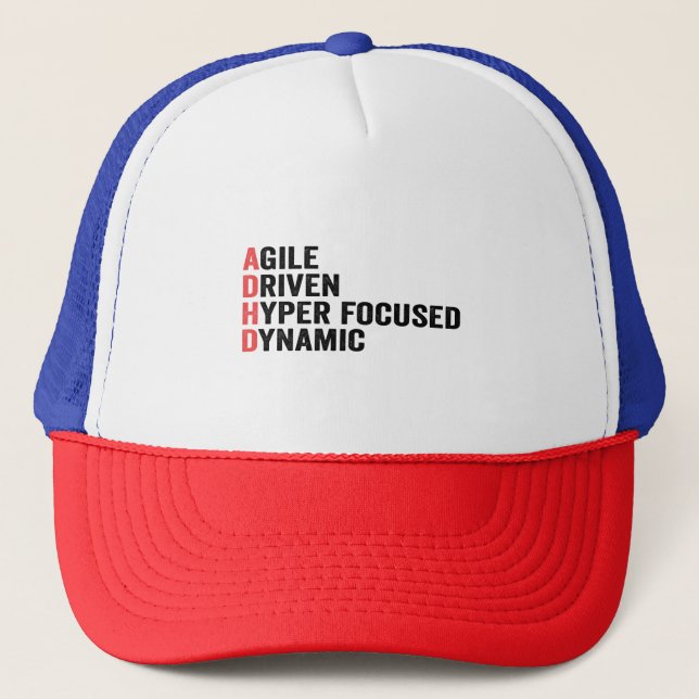 Casquette Amusant Adhd Agile Driven Hyper Focused Dynamic Do (Devant)
