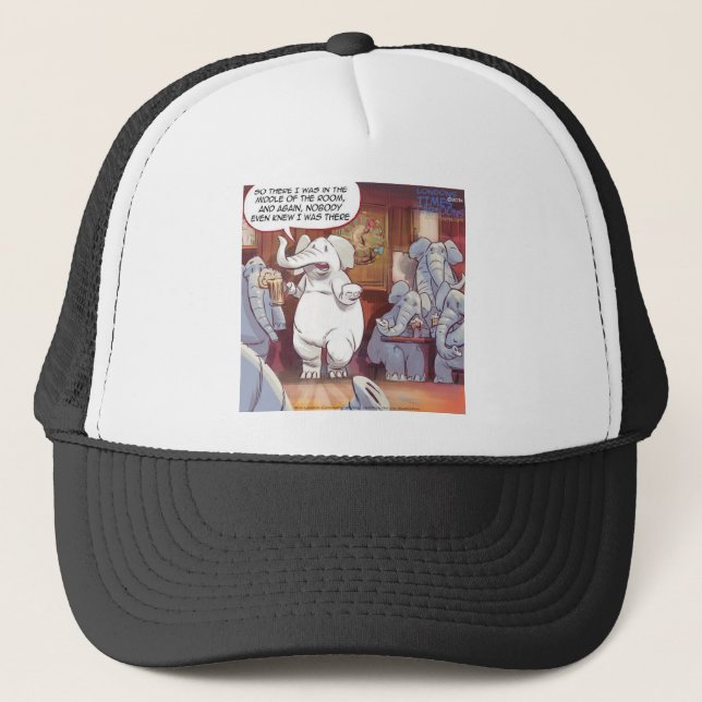 Casquette Amusant Éléphant Blanc Dans La Chambre (Devant)
