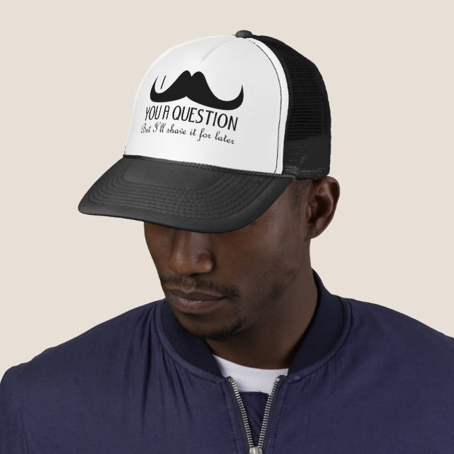 Casquette Amusement cool Je vous moustache une question Noir (En situation)