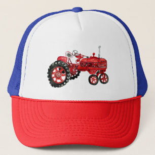 Casquette Ancien tracteur rouge