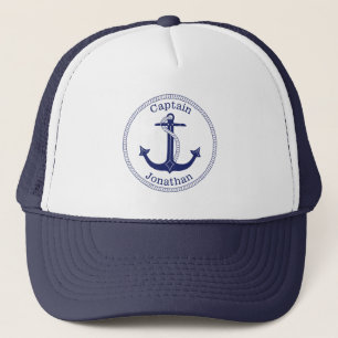 Casquette Ancre bleu marine Capitaine Personnalisé