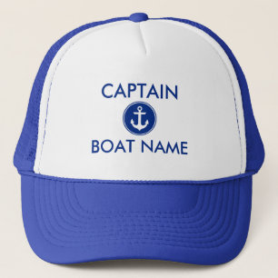 Casquette Ancre bleu marine Personnalisé Bateau Capitaine Ca