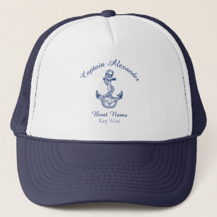 Casquette Ancre Bleue de la marine nautique Monogramme