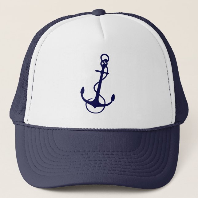 Casquette Ancre de bateau nautique bleu marine (Devant)