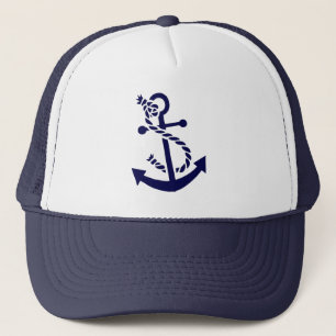 Casquette Ancre de bateau nautique bleu marine 3