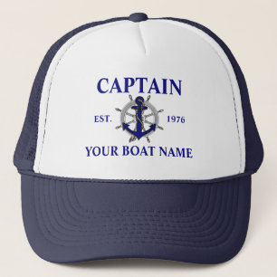 Casquette Ancre de légende nautique Nom du bateau