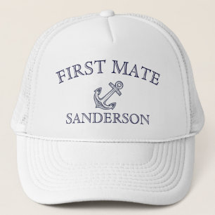 Casquette Ancre Nautical First Mate Nom du bateau Base-ball
