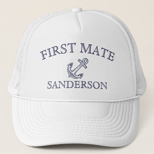 Casquette Ancre Nautical First Mate Nom du bateau Base-ball  (Devant)