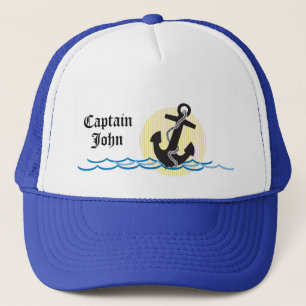 Casquette Ancre, Sun et capitaine personnalisé pareau