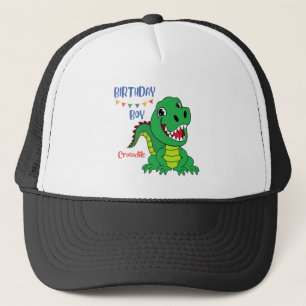 Casquette anniversaire de garçon de crocodile, anniversaire