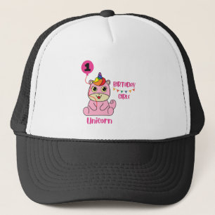 Casquette anniversaire de la fille de licorne