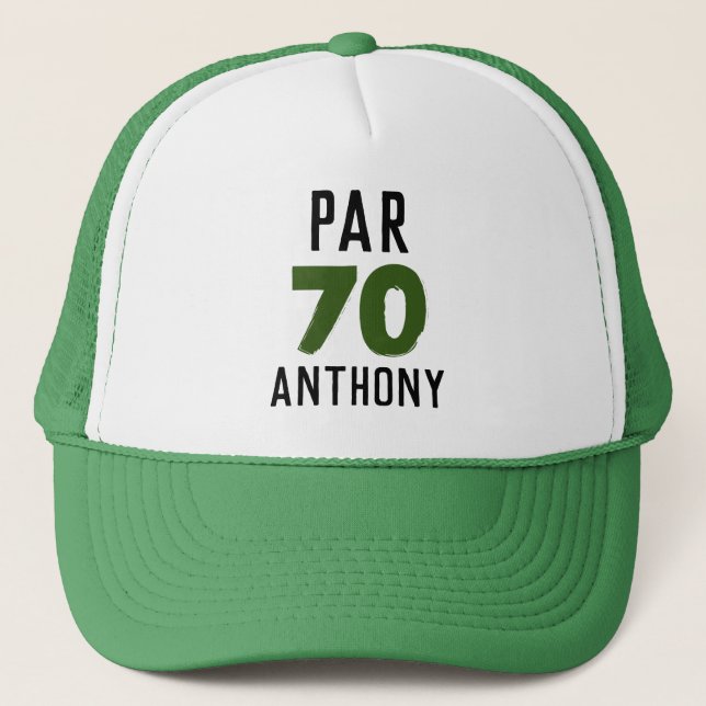 Casquette Anniversaire Golfer Funny 70e heureux papa Par (Devant)