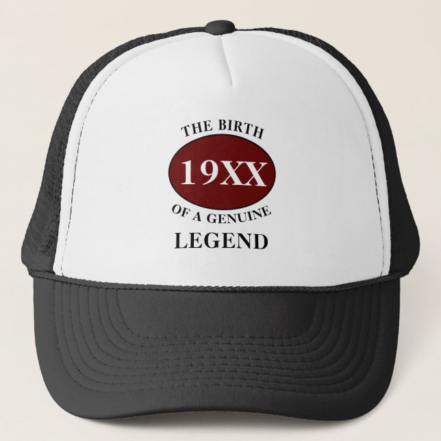Casquette Anniversaire Légende Toute année Humour Père Noir  (Devant)