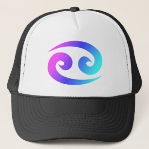 Casquette Aqua bleu magenta de signe de zodiaque de Cancer
