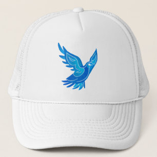 Casquette Aquarelle bleu et blanc Peace Dove