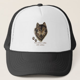 Casquette Aquarelle Cette personne marche avec des loups Wol