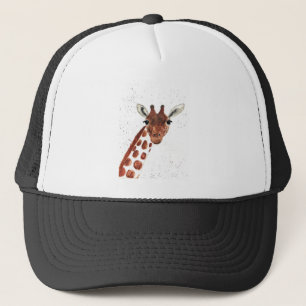Casquette Aquarelle Cute Giraffe animal Safari Jungle Art
