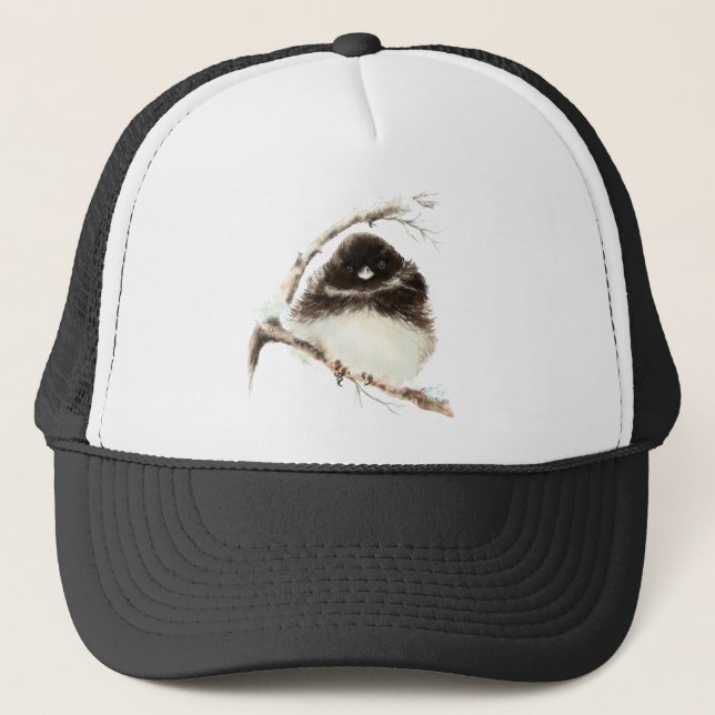 Casquette Aquarelle Cute Little Chilly Fluffy Junco Bird (Devant)
