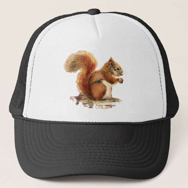 Casquette Aquarelle Écureuil rouge Animaux sauvages (Devant)