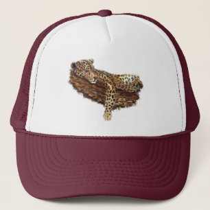 Casquette Aquarelle Leopard Wild Cat Wildlife Art
