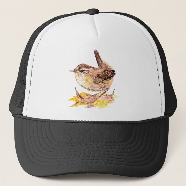 Casquette Aquarelle mignonne Oiseau, Nature, Faune (Devant)