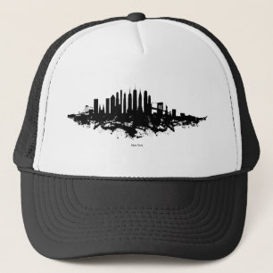 Casquette Aquarelle New York Skyline noir et blanc