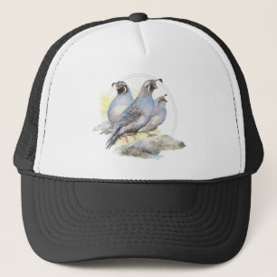Casquette Aquarelle originale California Quail Bird
