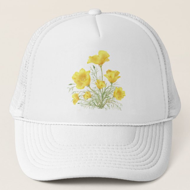 Casquette Aquarelle originale Fleur de crapaud de Californie (Devant)