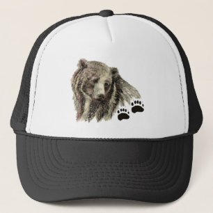Casquette Aquarelle Ours noir Faune Animal Nature Art