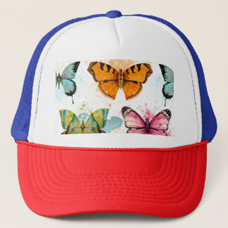 Casquette Aquarelle Papillon Motif sans couture