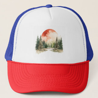 Casquette Aquarelle Paysages hivernaux Vol.6 Conception Casq