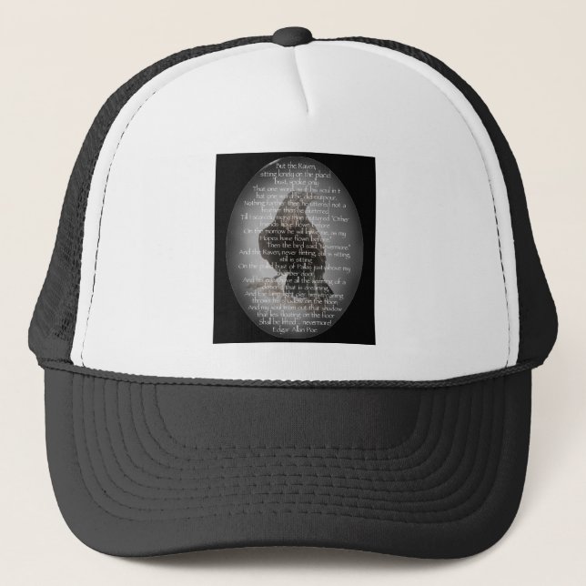 Casquette Aquarelle poème Edgan Allan Poe Raven (Devant)