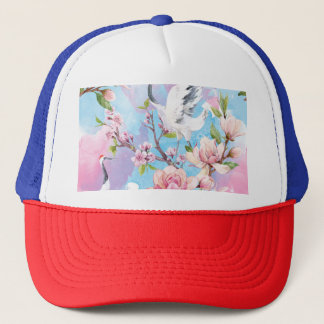 Casquette Aquarelle Rouge Motif japonais
