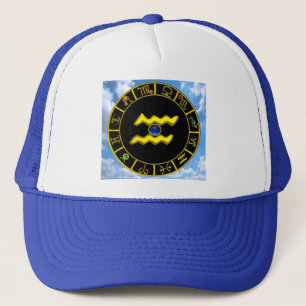 CASQUETTE AQUARIUS /GOLD ZODIAC BIJOU D'ANNIVERSAIRE