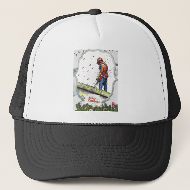 Casquette Arborist chainsaw tree surgeon Gift Christmas (Devant)