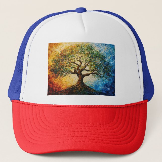 Casquette Arbre de connaissances - Peinture à l'huile (Devant)