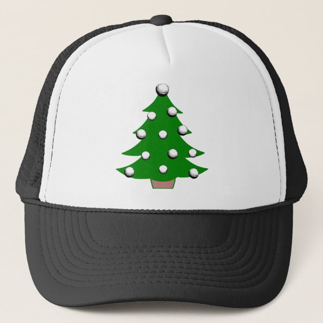 Casquette Arbre de Noël de boule de golf (Devant)