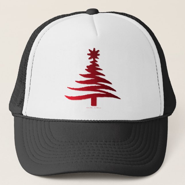 Casquette Arbre de Noël Rouge (Devant)