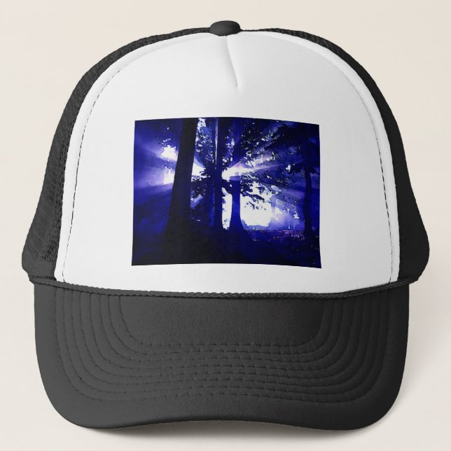 Casquette Arbres de nuit bleus (Devant)