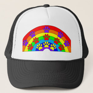 Casquette Arc-en-ciel avec Empreintes de pattes de chien